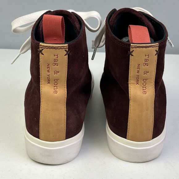 Rag & Bone High Top Sneakers Womens Size 39 (US 8.5 ) Burgundy Merlot Suede